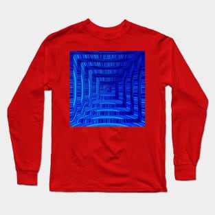 Blue 3d squares background Long Sleeve T-Shirt